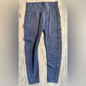 Harmony and Balance Blue Ribbed Leggings Size Small
